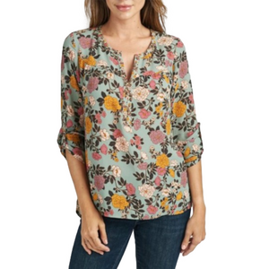 LES SEREIN women’s size small oversized patchwork floral boho tunic blouse NWT